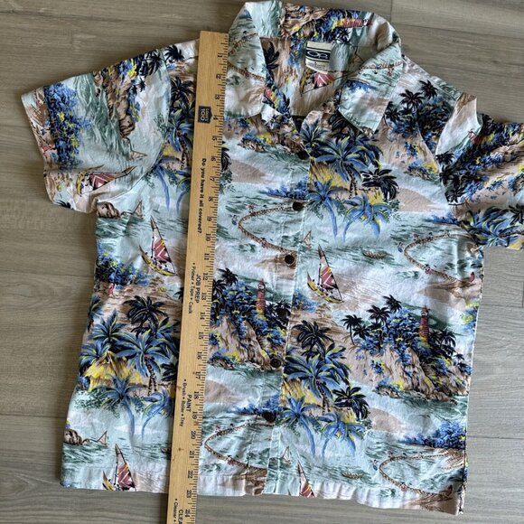 Vintage Ocean Pacific OP Hawaiian‎ Shirt Womens L Beach Surf Island Floral USA - Picture 5 of 9